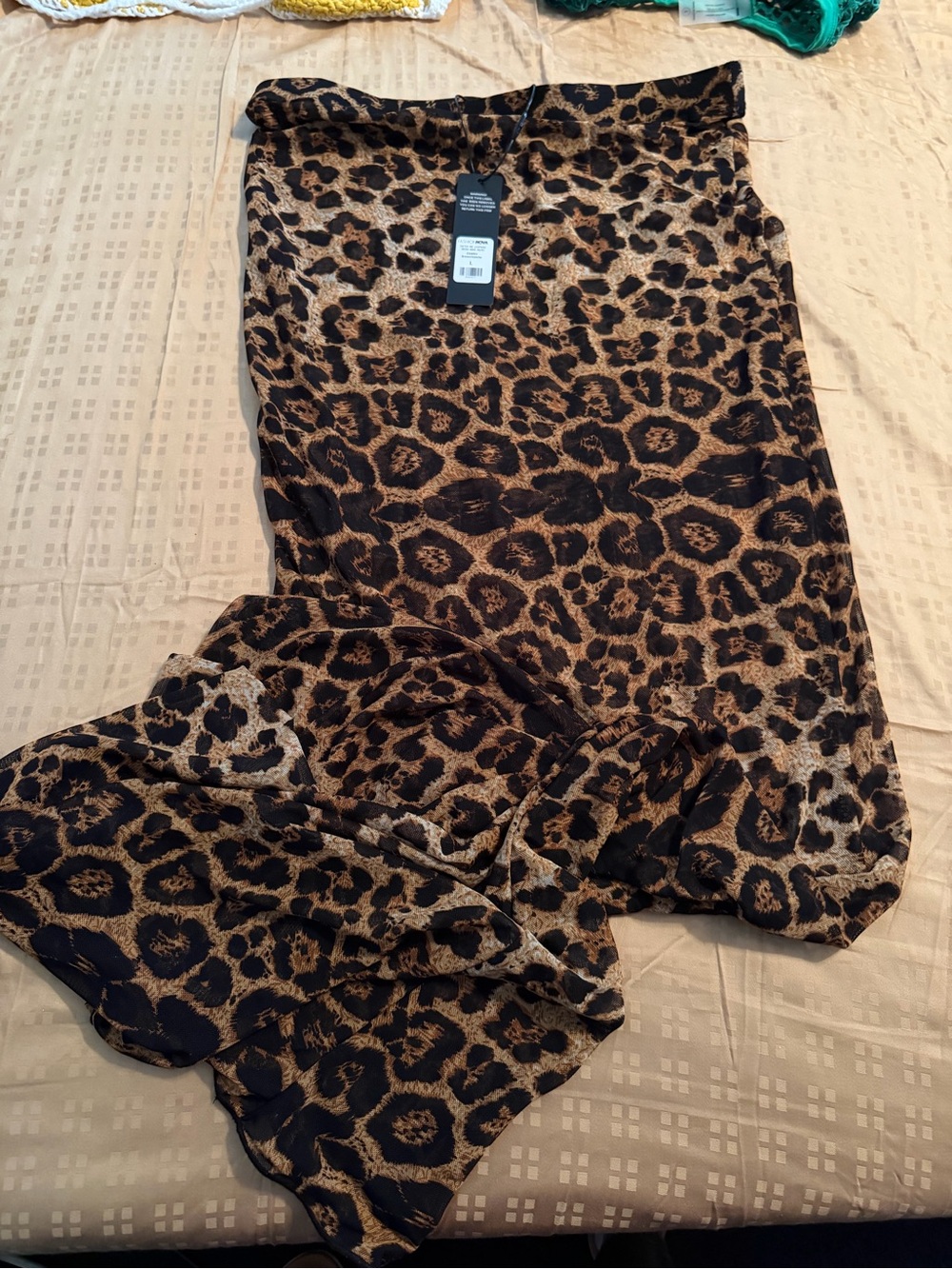 Fashion Nova Leopard Print Swim Coverup - Brown & Black
